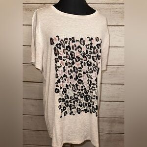 Leopard Print Women's Top Size XL, 
Business Casual, Summer Top, Lightweight